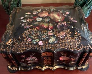 Large antique Decorated Lacquered box