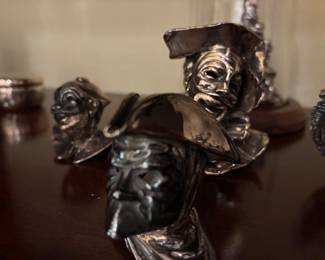 Silver small masked figures from Venice