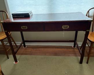 Tabletop desk with 2 drawers, campaign style
