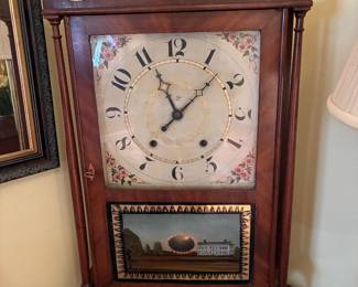 Early 19th c. antique Clock with reverse painting