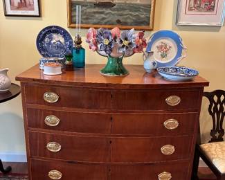 Antique 4 drawer Chest, Avatar Peony bowl, 19th c. ceramics