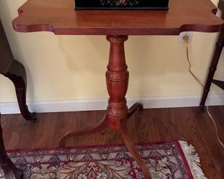 Cherry Candlestand with antique small lap desk