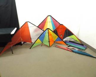 Lot of Large Used Stunt Kites and Some Spare Parts