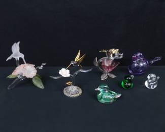 Lot of Vintage Glass Hummingbird etc. Figurines