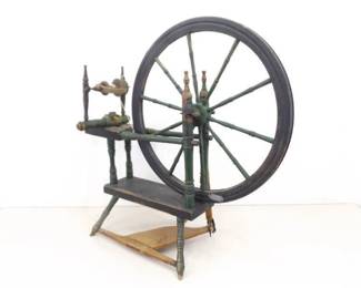 Antique Wood Spinning Wheel