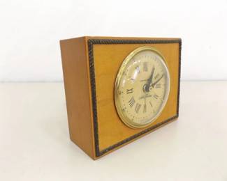 WORKING Mid Century Seth Thomas Wood Alarm Clock