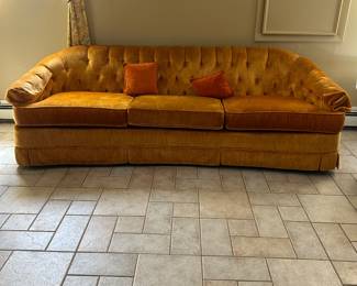 Vintage crush velvet sofa