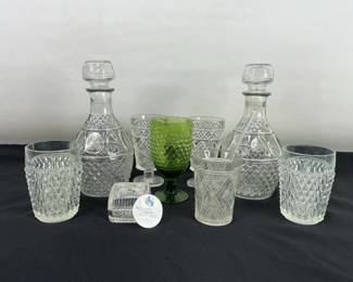 Crown Royal Glass Decanters with Glasses