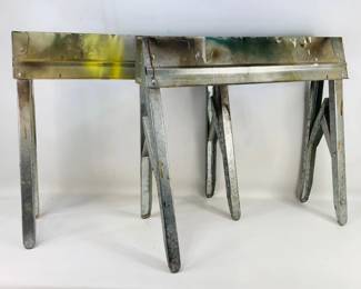Galvanized Metal Collapsible Sawhorses