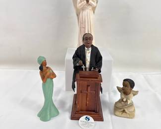 Preacher and Angel Figurines