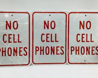"No Cell Phones" Metal Signs
