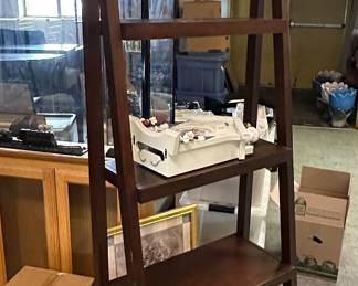 Wood ladder display shelving