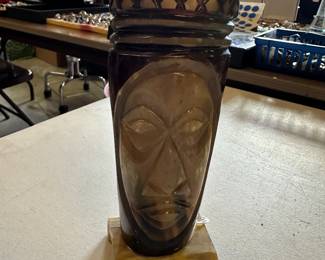 Carved bovine horn