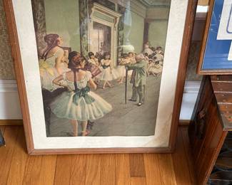 Vintage Reproduction Lithograph Print Titled "La Classe de Danse" (The Dance Class) by the French Artist Edgar Degas. 1960s by Shorewood Press.