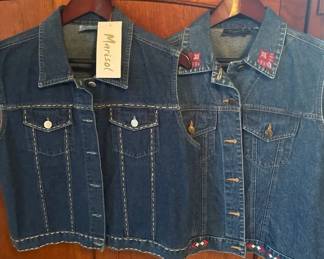 Two Blue Jean Vest Size Medium