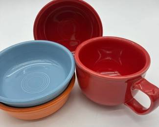 Fiestaware Mixed Color Cup  Bowl Set  Homer Laughlin USA Large Latte Mug