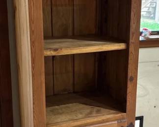 Solid Oak Bookshelf, Rustic Design