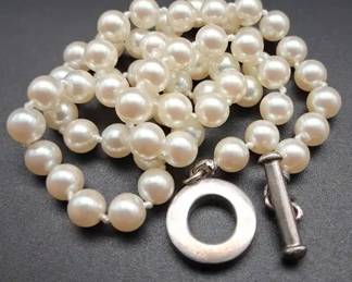 Strand Of Pearls With Sterling Clasp