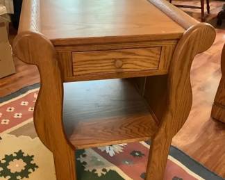 Solid Oak Side Table Amish crafted furniture