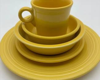 Fiestaware Yellow Dinnerware Lot  Homer Laughlin Plates, Bowls  Cup Sunflower