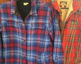 LL Bean Lined Jacket Shirt Medium Plaid