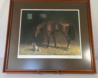 Framed Hunting Dog Print  Pointer Sporting Scene Wall Art