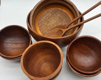 Teak Bowl Salad Set 10 Pc.