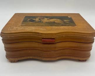 Vintage Wooden Box WMirror