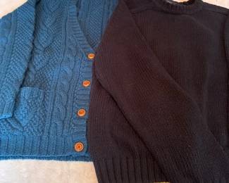 LL Bean wool Medium,And Land End cotton MSweaters Blue