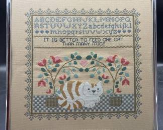 Needlepoint Cat Picture