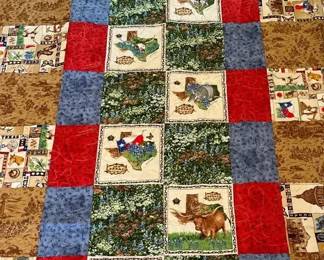 QuiltTopper Homemade Stitched Texas