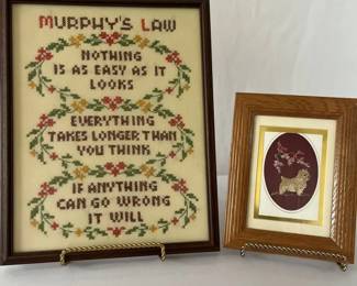 Needlepoint Framed And Embroidery Framed Art