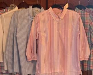 LL Bean Ladies Medium L.S. Oxfords 8 Item Lot
