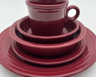 Fiestaware Claret Burgundy Place Setting  Homer Laughlin Plate, Bowl  Cup
