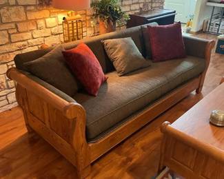 Solid Wood Oak Frame Sofa Amish crafted furniture