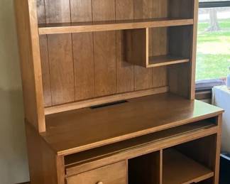 Ethan Allen Desk w Hutch  Solid Wood Office Desk Storage Unit