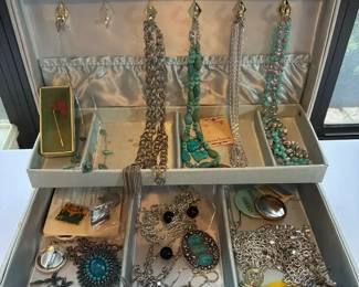 Costume Jewelry Lot With Jewelry Box