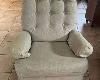 Rocker Recliner, Green Gingham Check