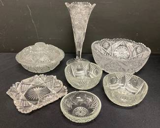 Vintage American Brilliant. Cut Glass.