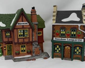 Department 56 Dickens Village Series Browning Cottage , Faversham Lamps  Oil