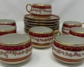 GDA Limoges  Haviland  Set Of 8 Tea Cups  Saucers