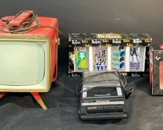 RCA Victor T.V.  Panasonic Cassette Recorder  The Beatles And The Rolling Stones Pint Glasses