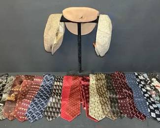 Collection Of Mens Ties And Tweed Flat Caps