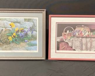 Vintage Spring Flowers Signed  Numbered Prints