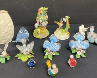Lenox VaseLenox Fine Porcelain  Bird Of A Feather  Blue Jay  Chickadee  Tufted Titmouse