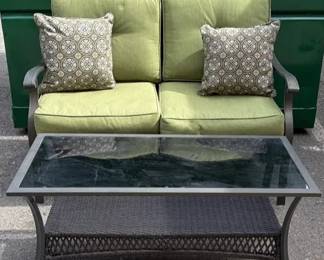 Better Homes  Garden Outdoor Loveseat And Coffee Table With Glass Top