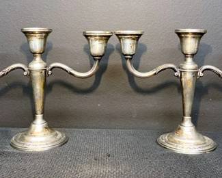 Vintage ThreeArm Silver Candelabra