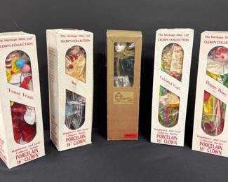 Porcelain Doll Clown Collection In Original Boxes