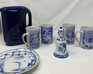 Blue  White Decor  Cobalt Pitcher