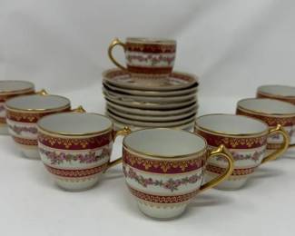 GDA Limoges  Haviland  Demitasse Cups  Saucers  8 Pc